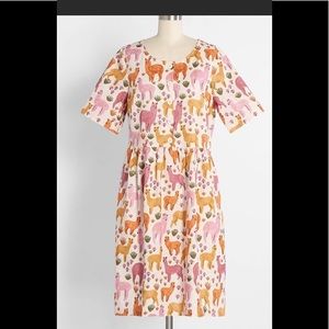 Modcloth x Princess Highway Valley of Llamas Babydoll Dress with pockets!